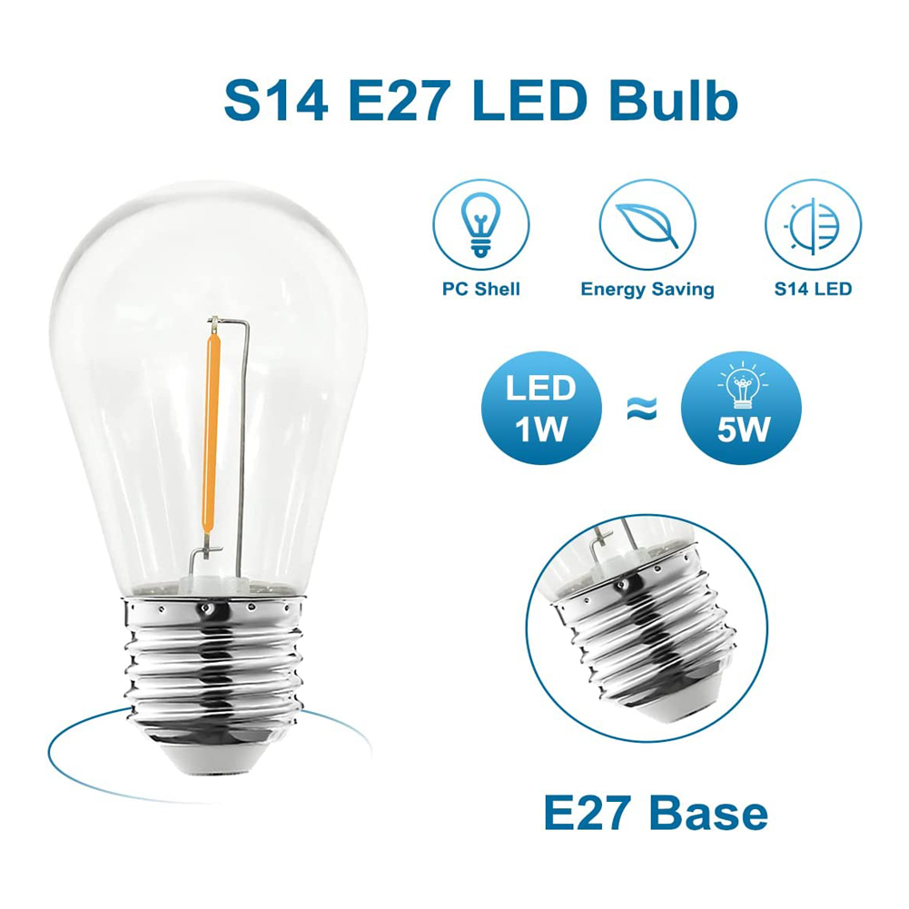 Lampu LED Filamen S14 E27 Baru - Outdoor Power Lead Cover ulasan dan harga
