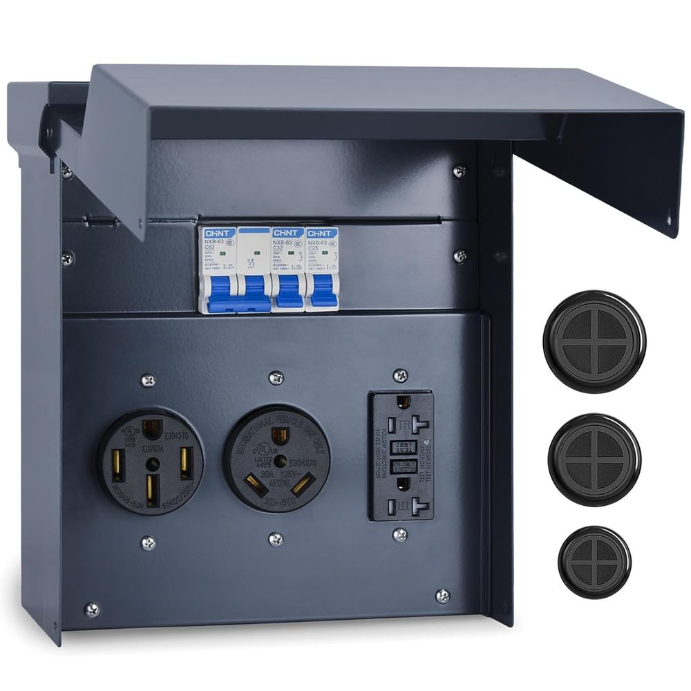 Panel Listrik RV dengan Pemutu - Outdoor Power Receptacle Box ulasan dan harga